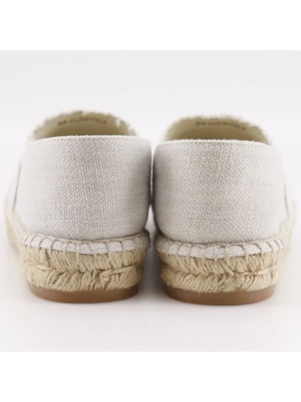 Chanel Espadrilles CC Logo Linen Off White Slip-on